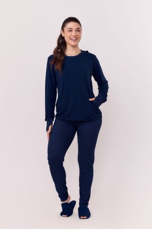 PJ-5973-PIJAMA LAÇO MOLECOTON AD-MARINHO