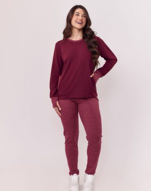 PJ-5973-PIJAMA LAÇO MOLECOTON AD-vinho