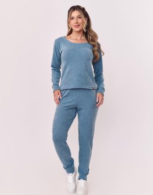 Pj-5965-PIJAMA TRICOT AD-azul e mescla