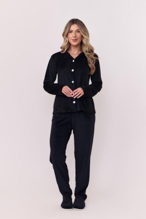Pj-5969-PIJAMA AMERICANO FLANEL CAN. CONFORT-preto